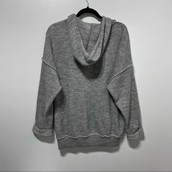 Free People In Bloom Oversized Slouchy Hoodie Sweater In Gray. Size XS - Picture 7 of 16